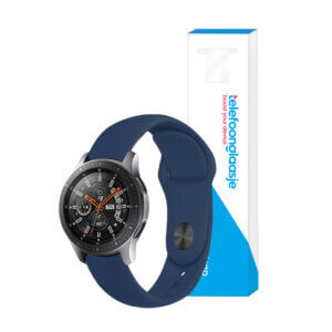 Siliconen smartwatch bandje - Donkerblauw 20mm