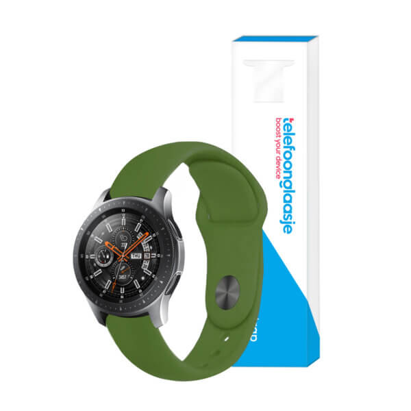 Siliconen smartwatch bandje - Donkergroen 22mm