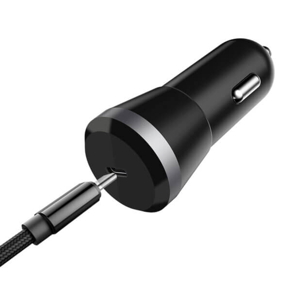 Autolader USB-C - Zwart - aangesloten