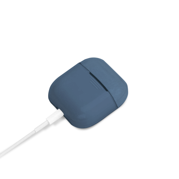 Apple AirPods case Siliconen Blauw - Aangesloten