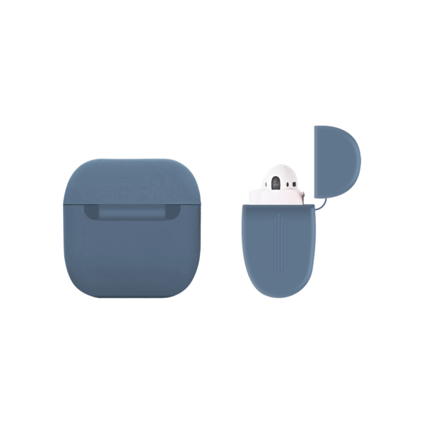 Apple AirPods case Siliconen Blauw - Achterkant