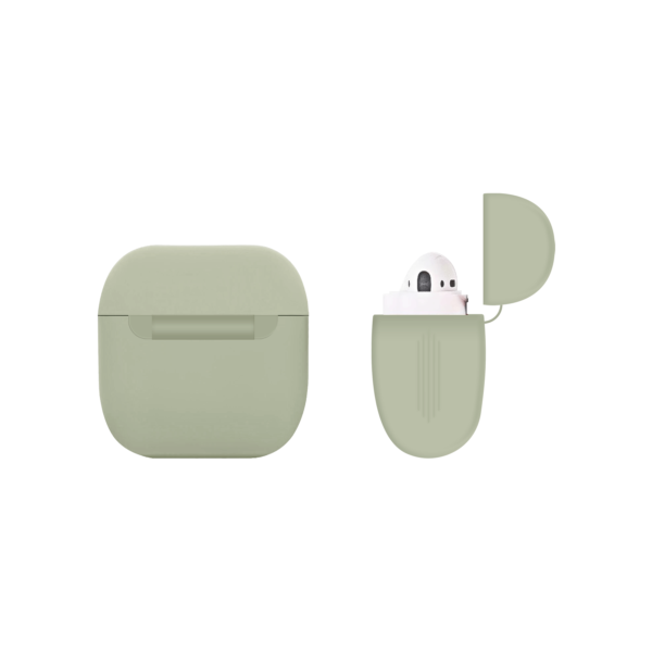Apple AirPods case Siliconen Grijs - Achterkant
