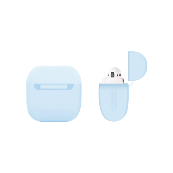 Apple AirPods case Siliconen Lichtblauw - Achterkant