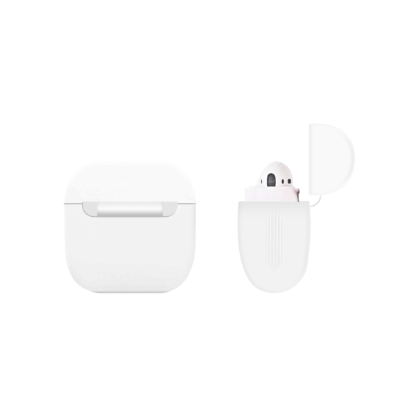 Apple AirPods case Siliconen Wit - Achterkant
