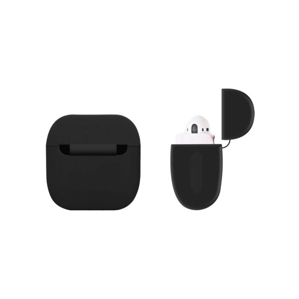 Apple AirPods case Siliconen Zwart - Achterkant