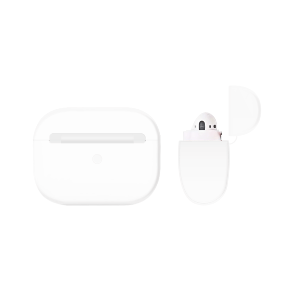 Apple AirPods Pro case Siliconen Clear Wit - Achterkant