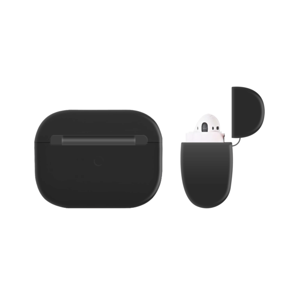Apple AirPods Pro case Siliconen Zwart - Achterkant