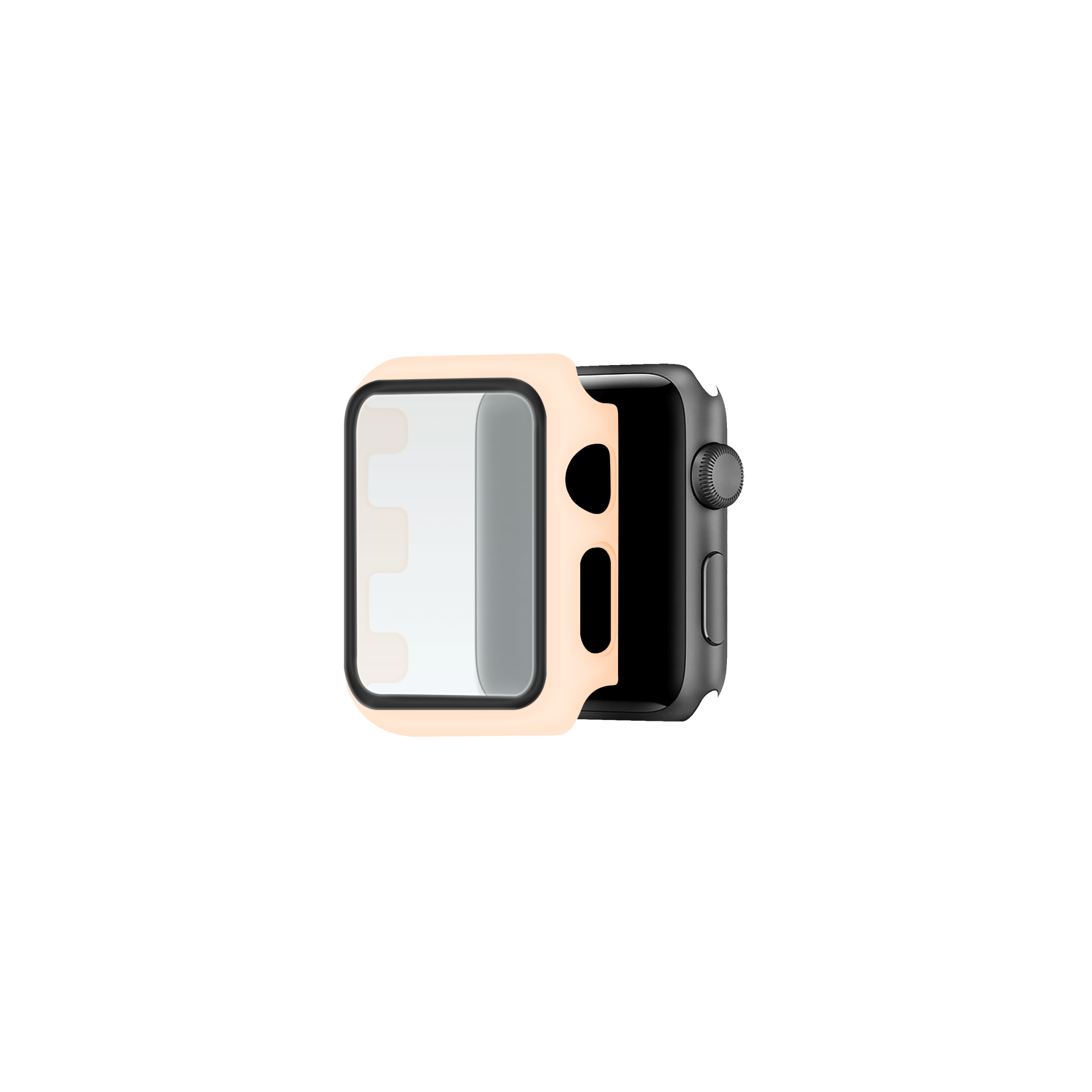 Apple Watch Hoesje met Screenprotector gehard glas - 38mm - Roze