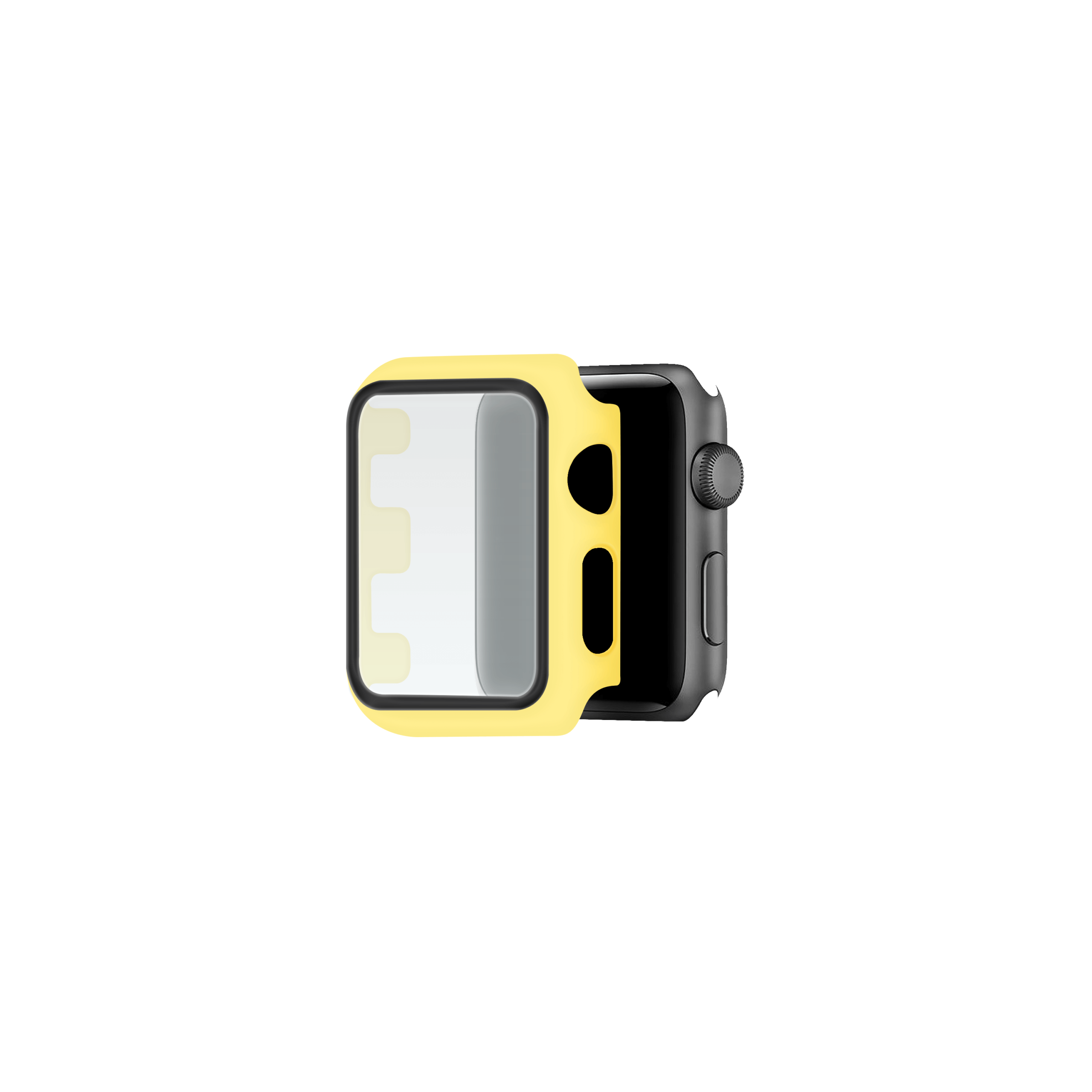 Apple Watch Hoesje met Screenprotector gehard glas - 40mm - Geel