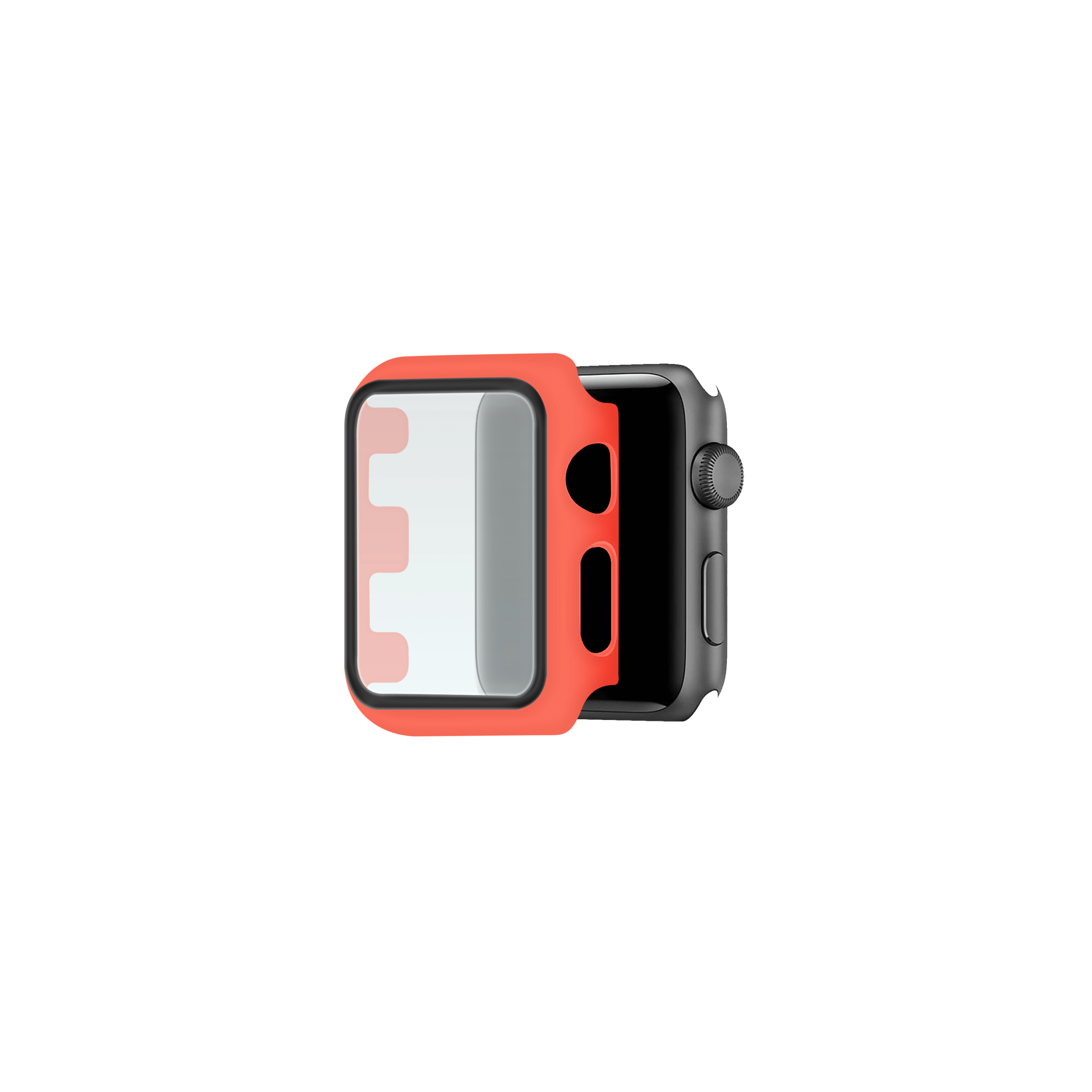 Apple Watch Hoesje met Screenprotector gehard glas - 40mm - Rood