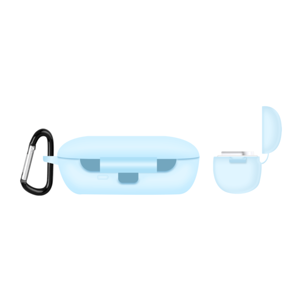 OnePlus Buds case Siliconen Lichtblauw - Achterzijde