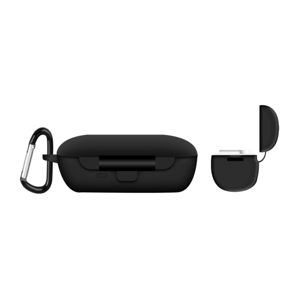 OnePlus Buds case Siliconen Zwart - Achterzijde