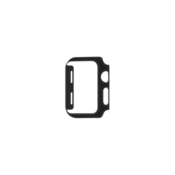 Apple Watch 1/2/3 case 38mm Zwart Schuinaanzicht