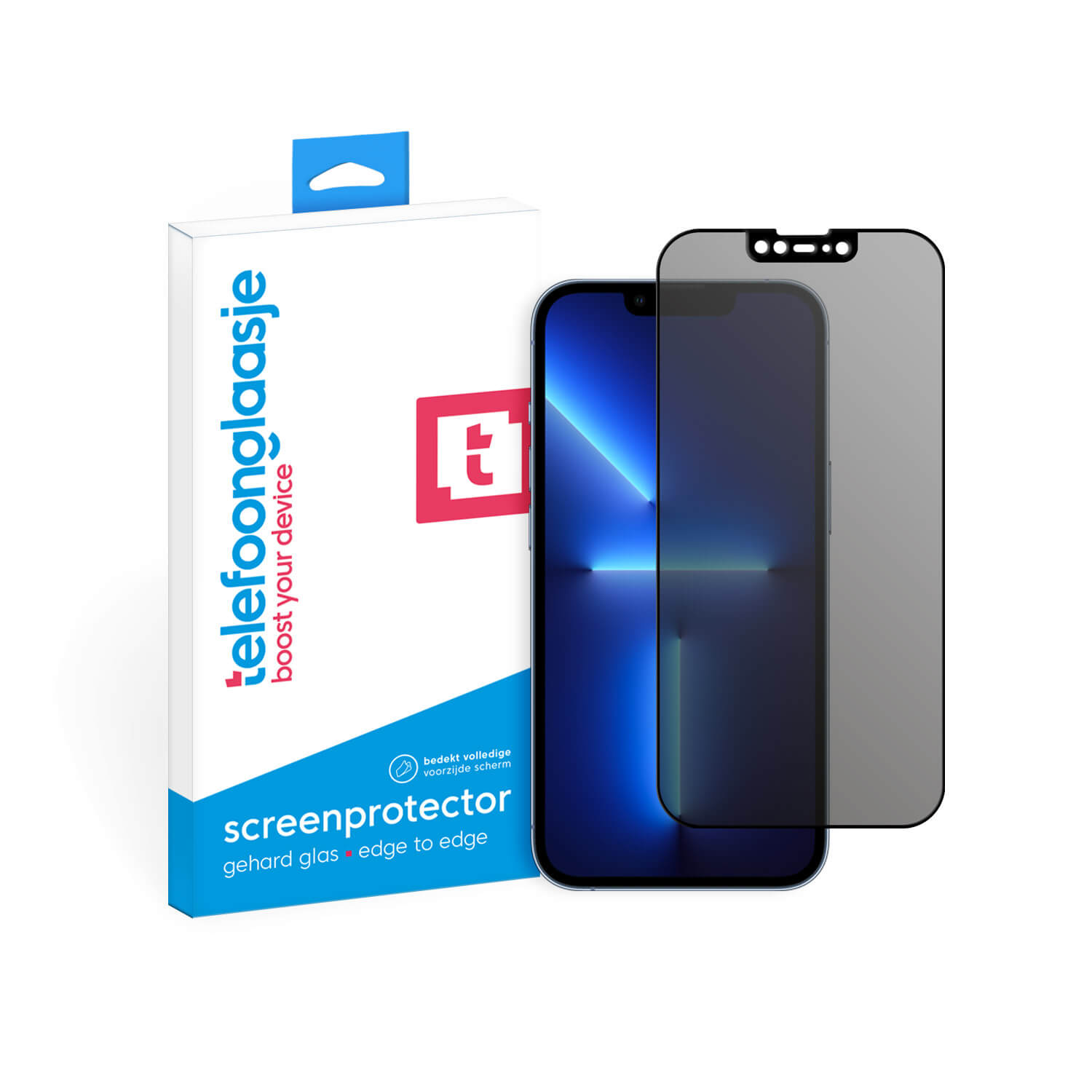 iPhone 13 Pro Privacy screenprotector gehard glas Edge to Edge