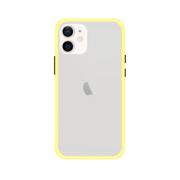 iPhone 12 Mini case - Geel/Transparant