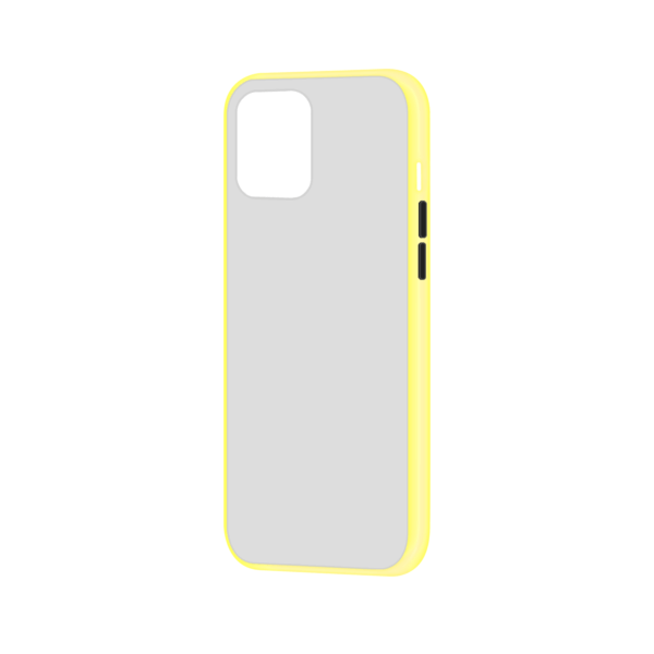 iPhone 12 Mini hoesje Geel/Trans - Zijaanzicht