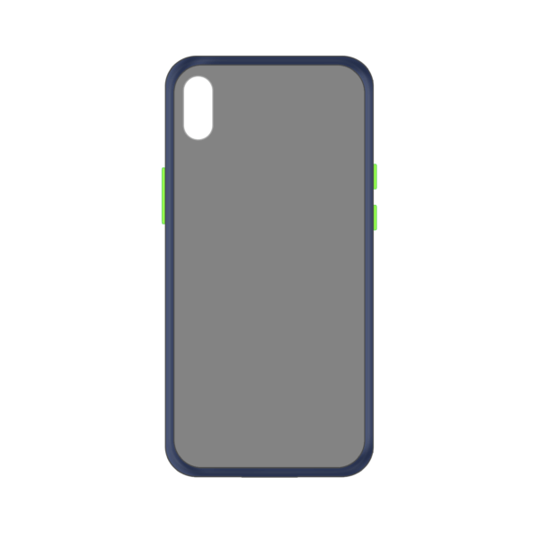 iPhone XS Max case - Blauw/Transparant