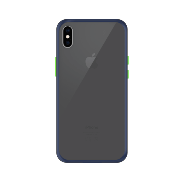 iPhone XS Max case - Blauw/Transparant