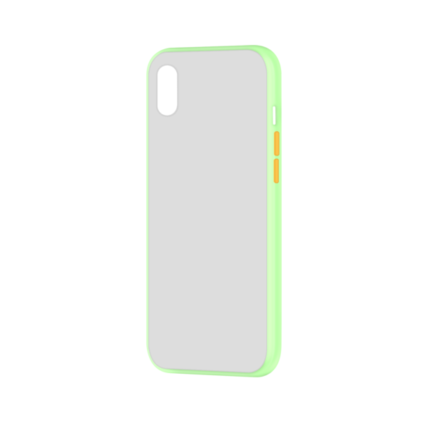 iPhone XS Max hoesje Groen/Trans - Zijaanzicht