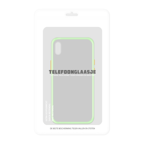 iPhone XS Max case - Lichtgroen/Transparant in Verpakking