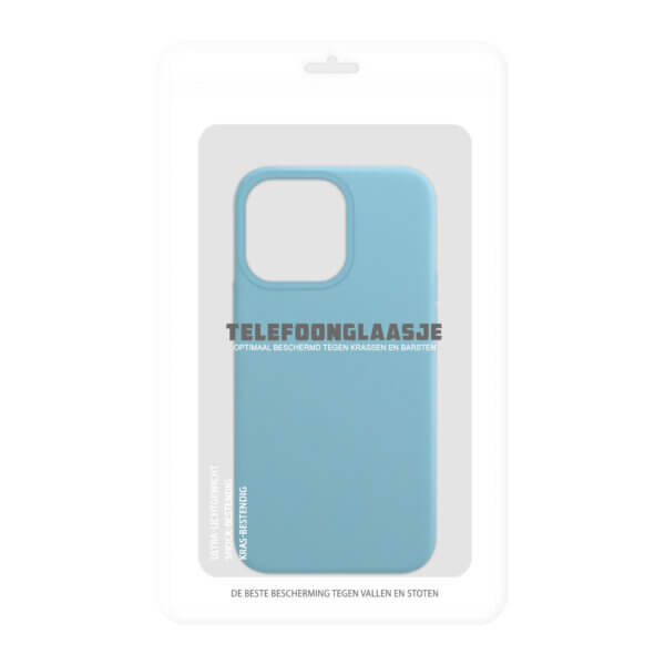 iPhone 13 Pro Max Siliconen Case - Blauw - in verpakking