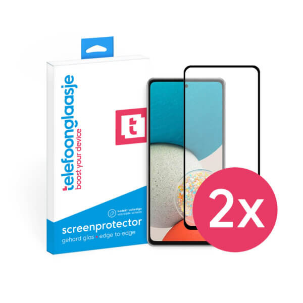 DuoPack Samsung Galaxy A53 screenprotectors volledig dekkend