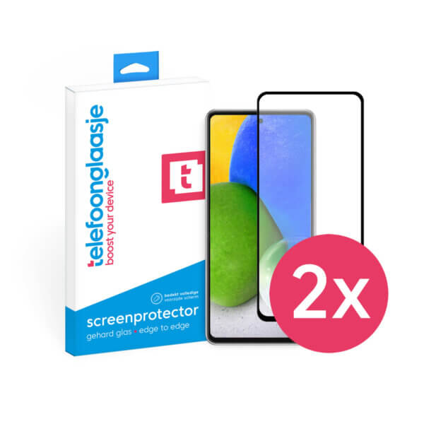 DuoPack Samsung Galaxy A73 screenprotectors volledig dekkend