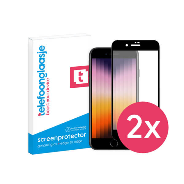 iPhone SE 2022 screenprotector - Edge to Edge - 2 Stuks