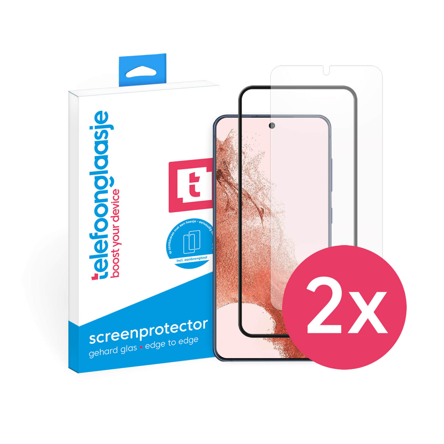 DuoPack: Samsung Galaxy S22 Plus screenprotector gehard glas