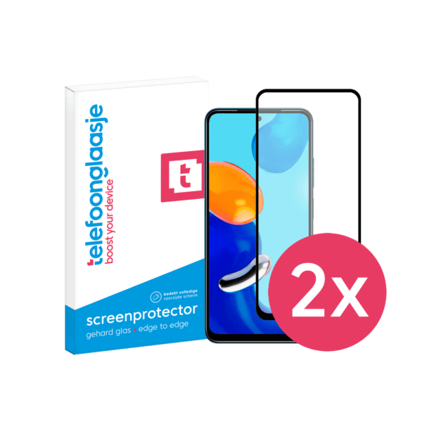 Xiaomi Redmi Note 11 screenprotector Edge to Edge - DuoPack