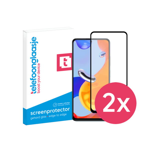 Xiaomi Redmi Note 11 Pro screenprotector Edge to Edge - DuoPack