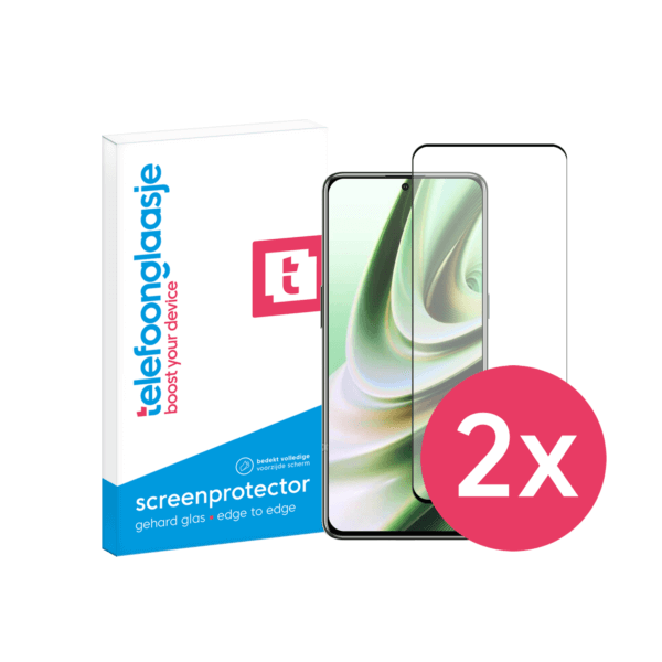 OnePlus 10T screenprotector - Edge to Edge - DuoPack