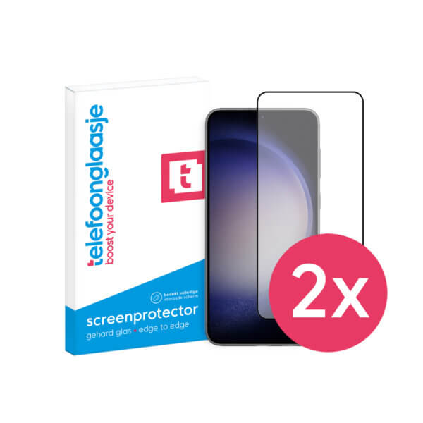 DuoPack Samsung Galaxy S23 screenprotector Edge to Edge met Verpakking en logo