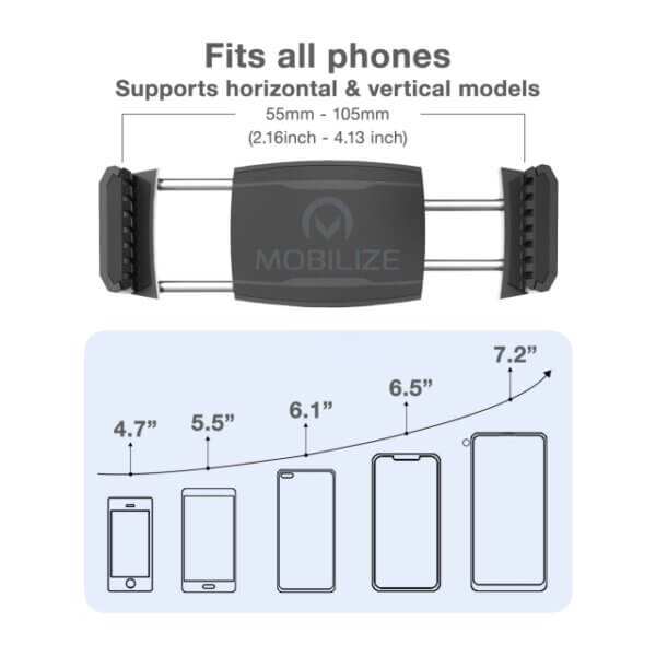 Telefoonhouder voor ronde luchtroosters - universeel