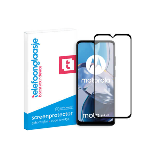 Motorola Moto E22 screenprotector Edge to Edge met verpakking