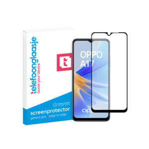 OPPO A17 screenprotector Edge to Edge met verpakking