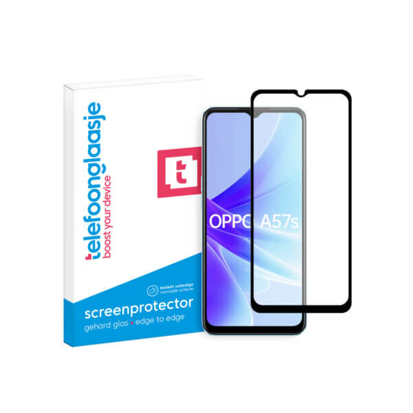 OPPO A57s 4G screenprotector Edge to Edge met verpakking