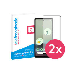 DuoPack Google Pixel 6a screenprotector Edge to Edge Verpakking met button