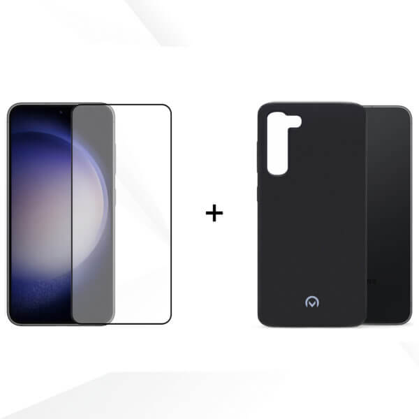 Samsung Galaxy S23 Plus Edge to Edge en Soft Case zwart bundel
