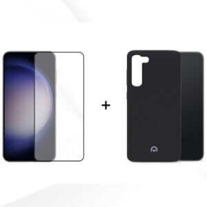 Samsung Galaxy S23 Edge to Edge en Soft Case zwart bundel