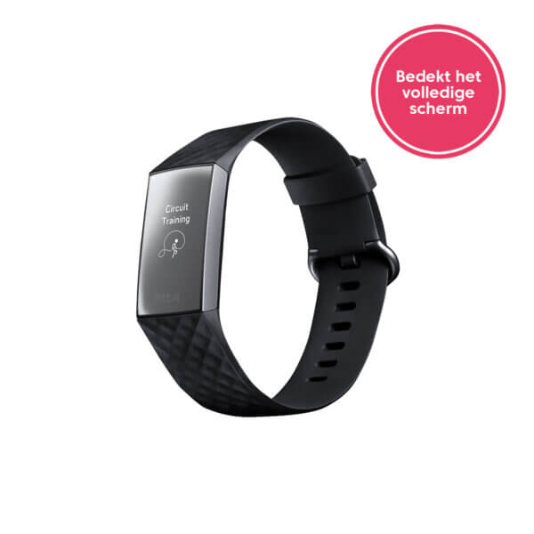 Fitbit Charge 3 smartwatch screenprotector PMMA schuinaanzicht