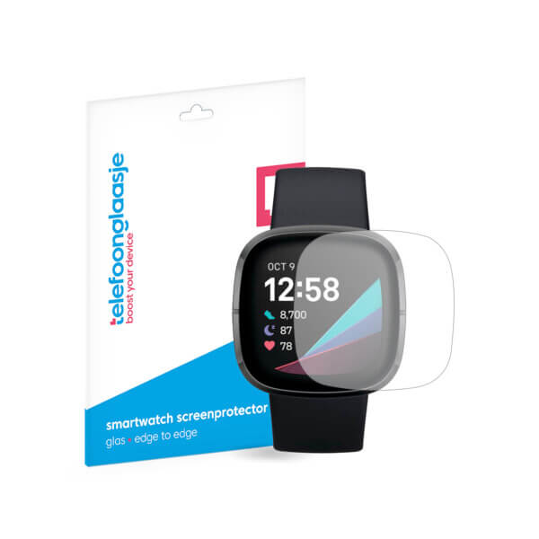 Fitbit Sense smartwatch screenprotector PMMA met verpakking