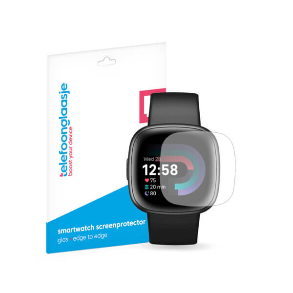 Fitbit Versa 4 smartwatch screenprotector PMMA met verpakking