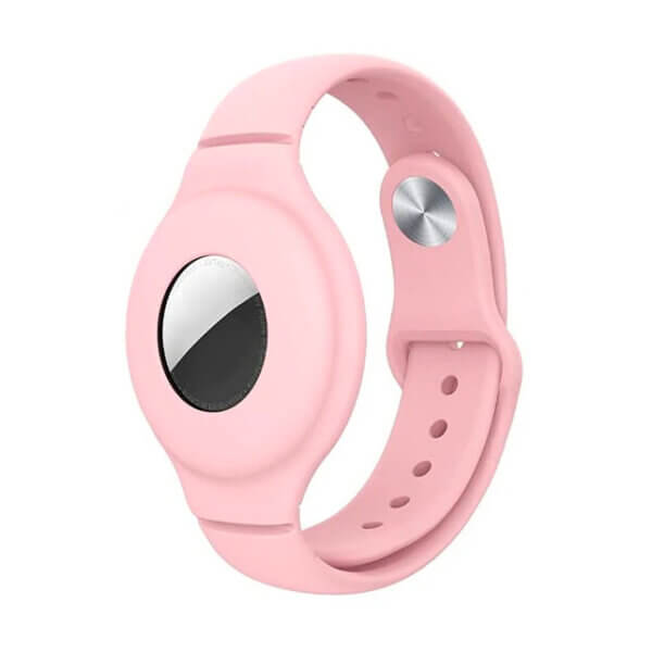 Apple Airtag siliconen polsband roze