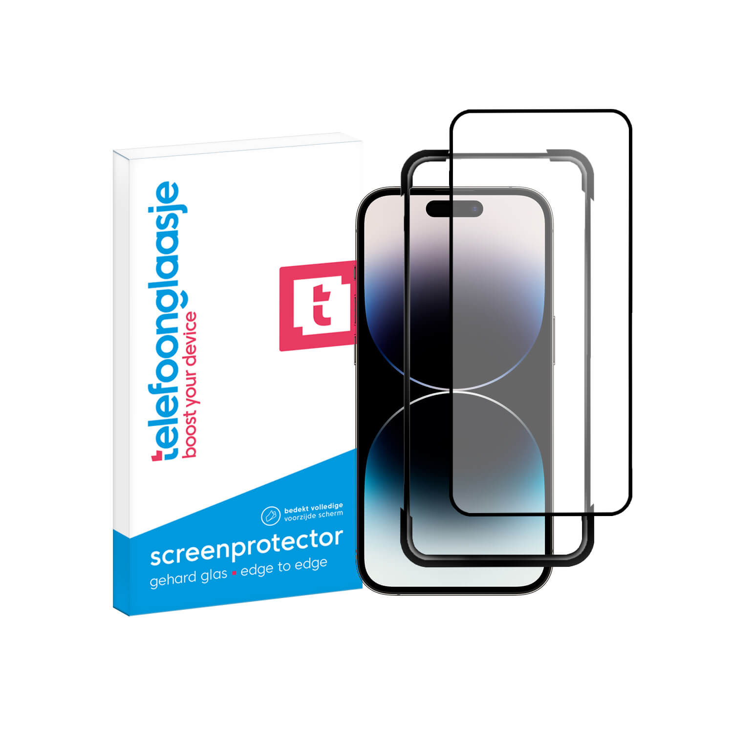 iPhone 15 Pro screenprotector gehard glas Edge to Edge + Installatie Tool