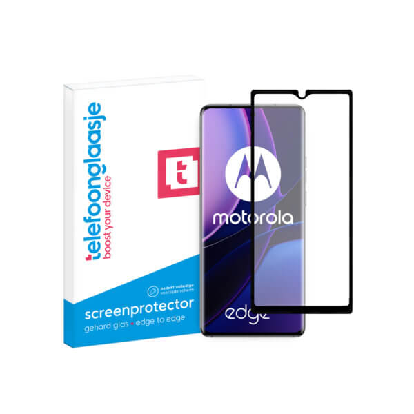 Motorola Edge 40 screenprotector gehard glas Edge to Edge met verpakking