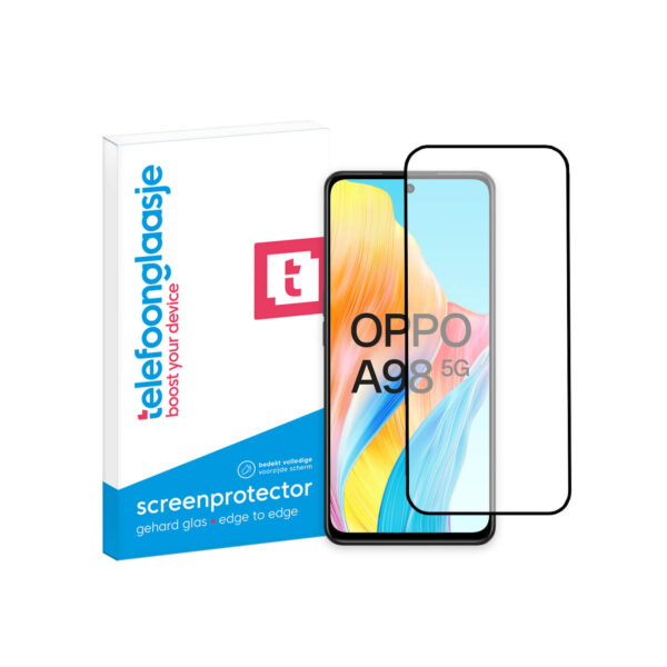 OPPO A98 5G Edge to Edge screenprotector Telefoonglaasje met verpakking