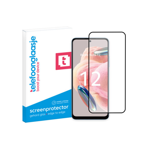 Xiaomi Redmi Note 12 4G Edge to Edge screenprotector telefoonglaasje met verpakking