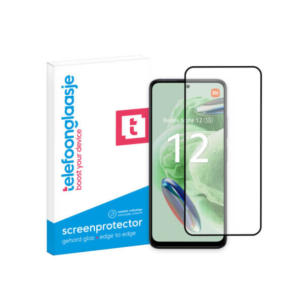 Xiaomi Redmi Note 12 5G Edge to Edge screenprotector Telefoonglaasje met verpakking