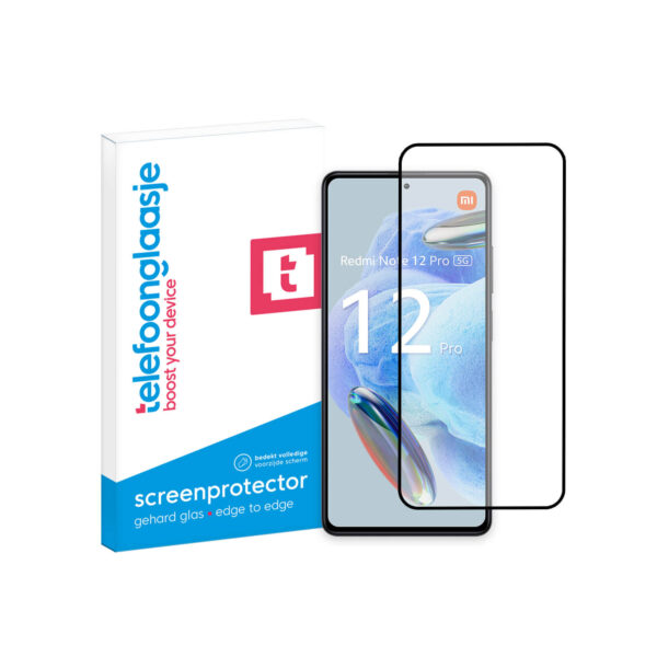 Xiaomi Redmi Note 12 Pro 5G Edge to Edge screenprotector Telefoonglaasje met verpakking